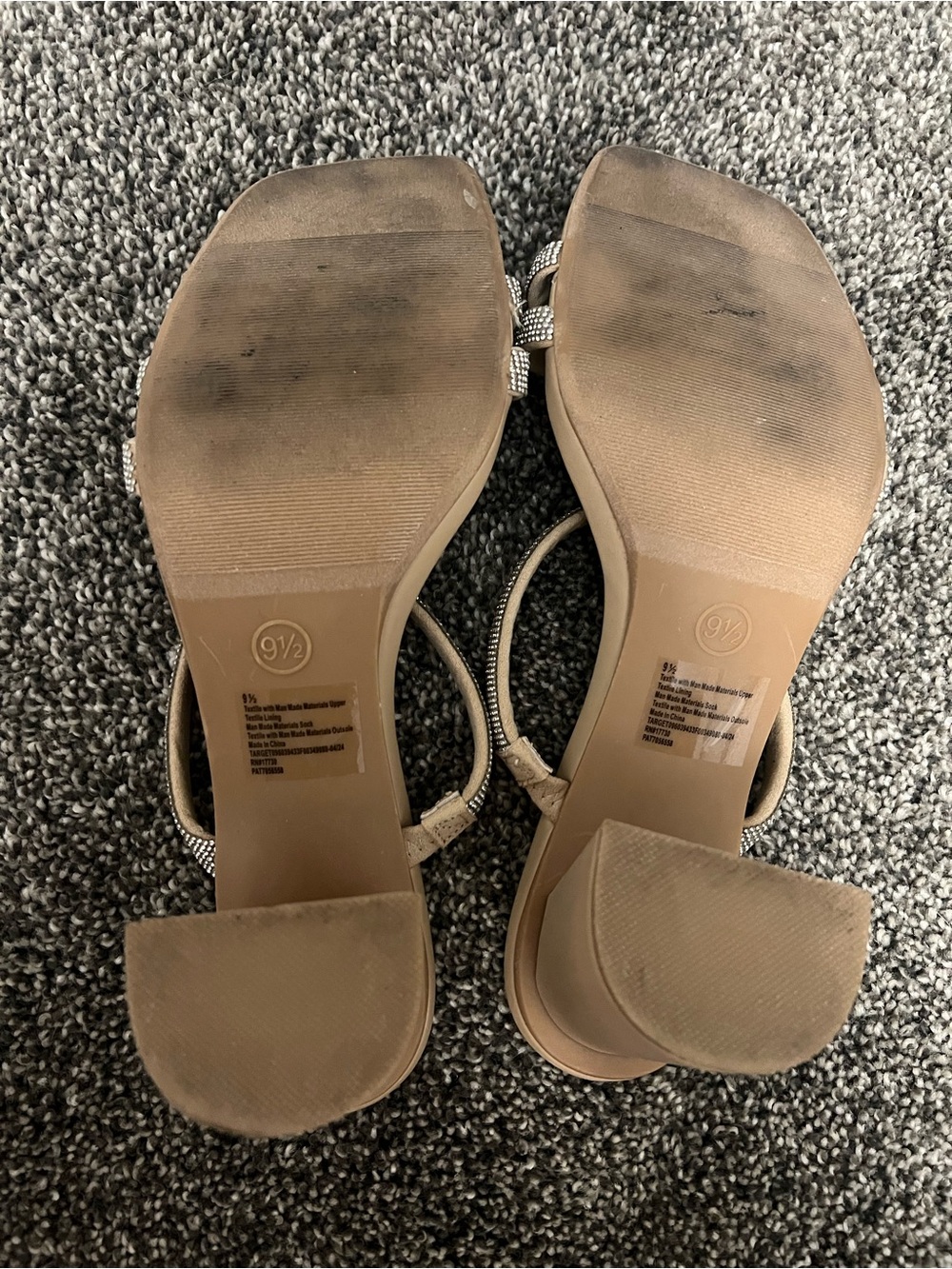 a new day Beige Rhinestone Double-Strap Slide Mules - Picture 2 of 4